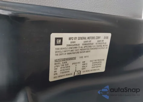 2006 Saturn Vue 4 Cyl из США, поврежденный, VIN 5GZCZ33DX6S858252